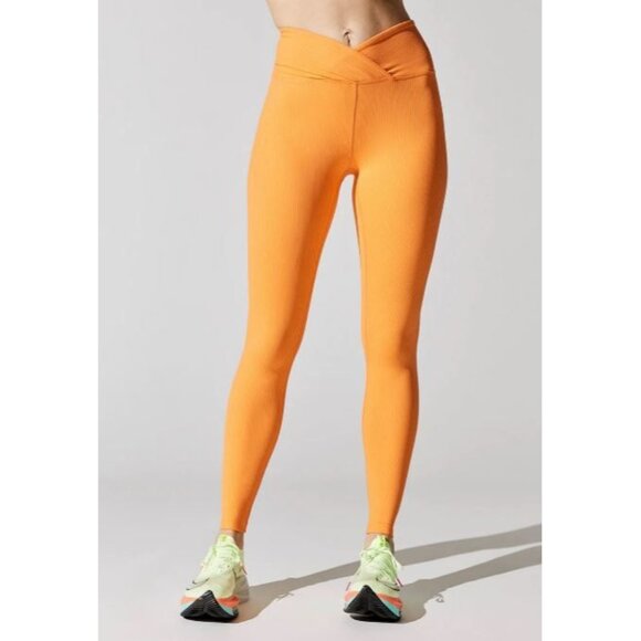 Years Of Our Pants - Year Of Our Cross V Waistline Ribbed Veronica Pull On Leggings Orange Women's S